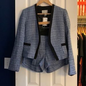 Tweed cropped jacket and matching shorts NWT